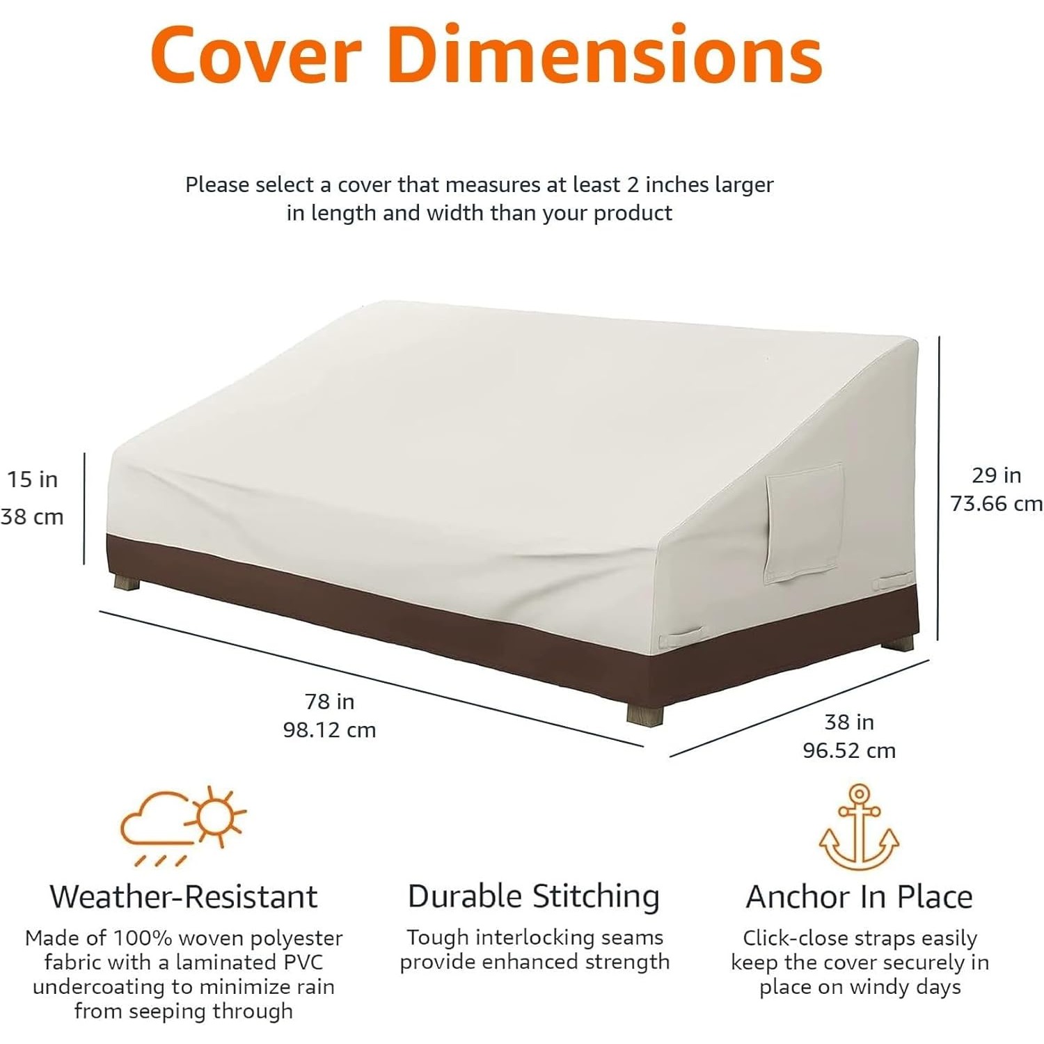 Outdoor Lounge Cover | Patio Lounge Chair Covers | Garden Lounger Covers, image 8
