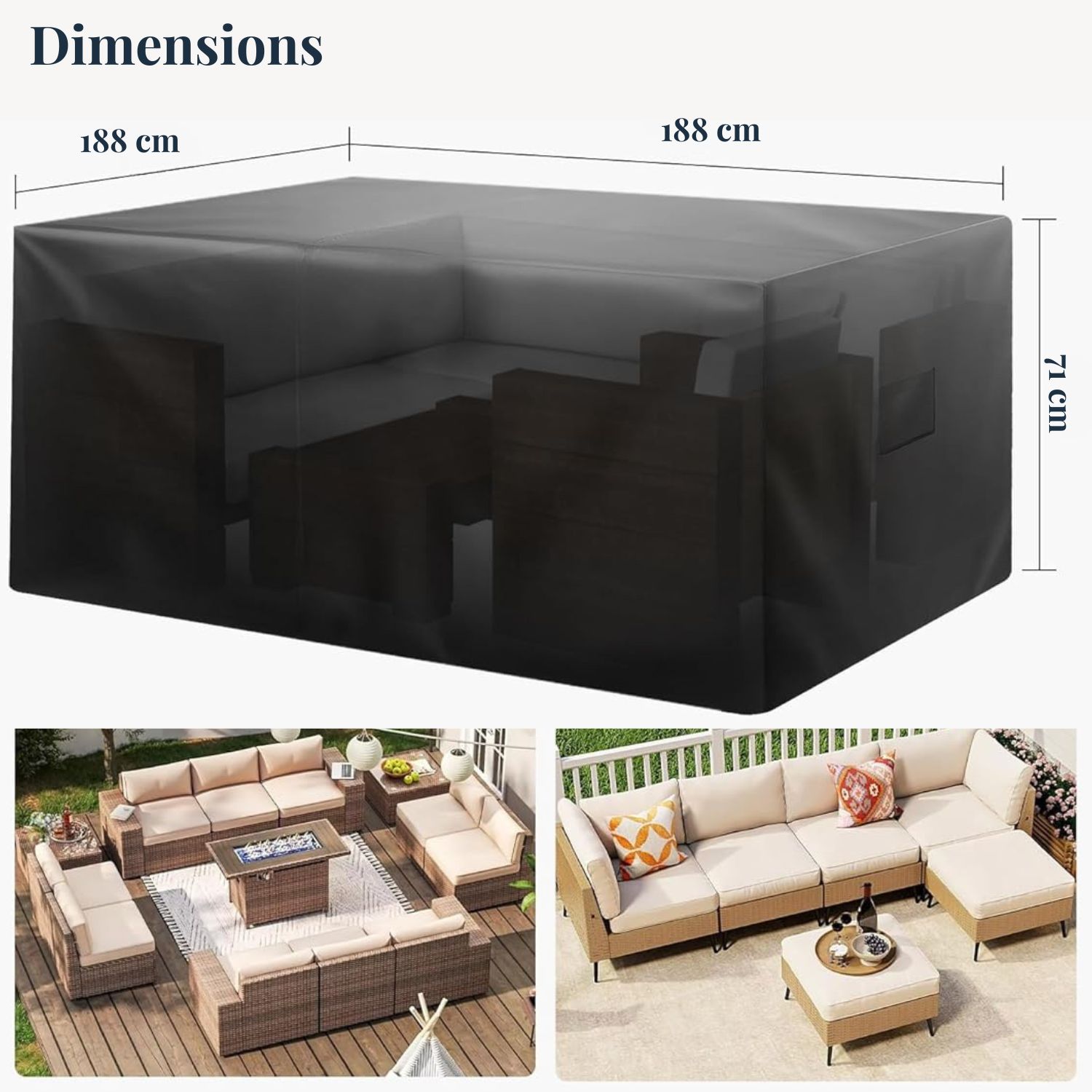 Square Patio Table & Chairs Cover, image 5